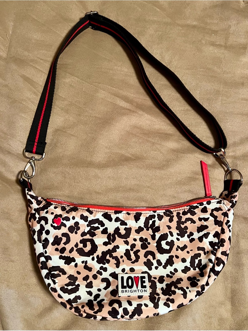 Brighton Leopard-Print Crossbody with Pink Accents